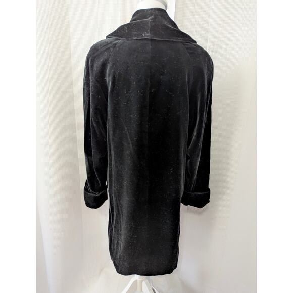 PRESTON & YORK! LUXE, ELEGANT BLACK VELVET, 100% COTTON CLOAK, JACKET! SZ S - Picture 7 of 11